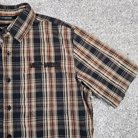 Harley Davidson Shirt Mens‎ Large Plaid Button Up Short Sleeve Biker - Picture 3 of 10